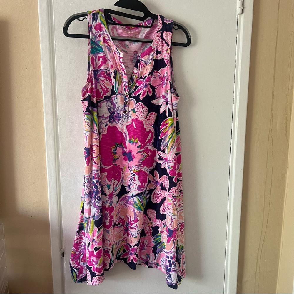 Lilly Pulitzer Havana Sheath Dress Floral V Neck Sleeveless Relaxed Fit Resort - Picture 2 of 7